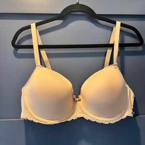 Beige bra with underwire and minimal padding